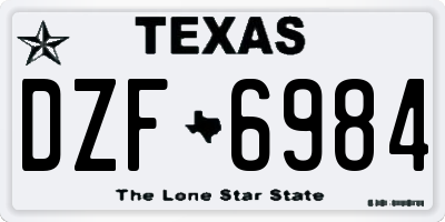TX license plate DZF6984