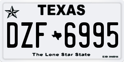 TX license plate DZF6995