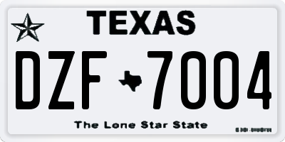 TX license plate DZF7004
