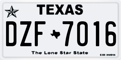 TX license plate DZF7016