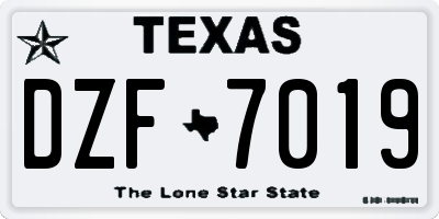 TX license plate DZF7019