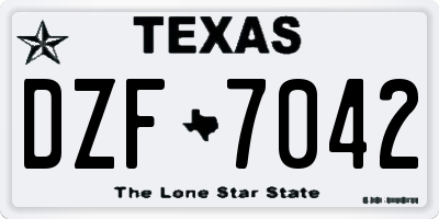TX license plate DZF7042
