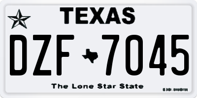 TX license plate DZF7045