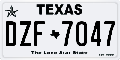 TX license plate DZF7047