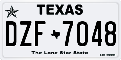 TX license plate DZF7048