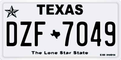 TX license plate DZF7049