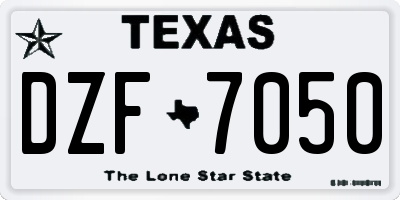 TX license plate DZF7050