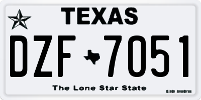 TX license plate DZF7051
