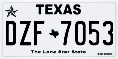 TX license plate DZF7053