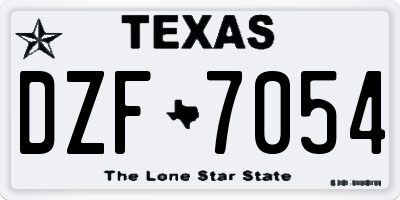 TX license plate DZF7054