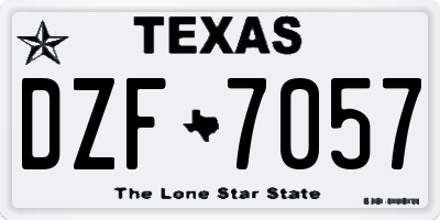 TX license plate DZF7057