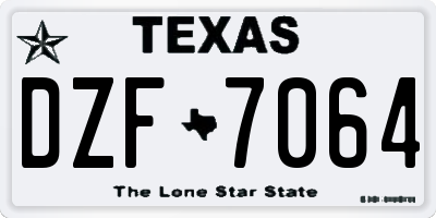 TX license plate DZF7064