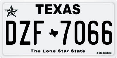 TX license plate DZF7066