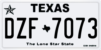 TX license plate DZF7073