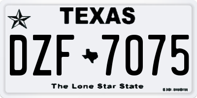 TX license plate DZF7075