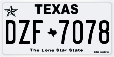 TX license plate DZF7078