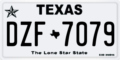 TX license plate DZF7079