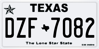 TX license plate DZF7082