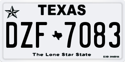 TX license plate DZF7083