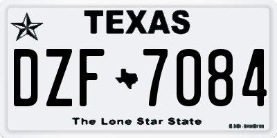 TX license plate DZF7084