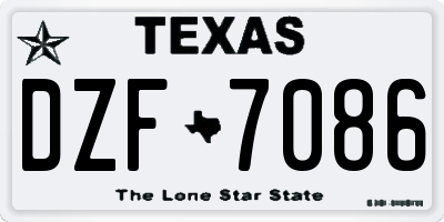 TX license plate DZF7086