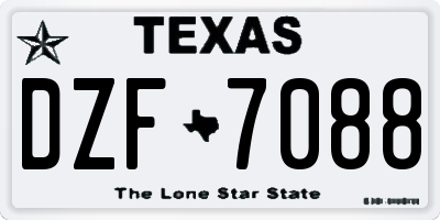 TX license plate DZF7088