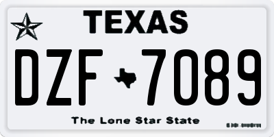 TX license plate DZF7089