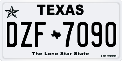 TX license plate DZF7090