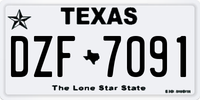 TX license plate DZF7091