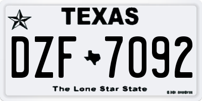 TX license plate DZF7092
