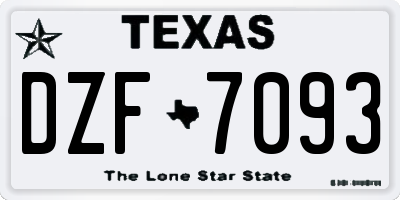 TX license plate DZF7093