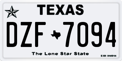 TX license plate DZF7094