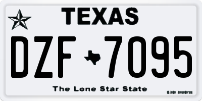 TX license plate DZF7095