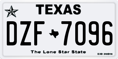 TX license plate DZF7096