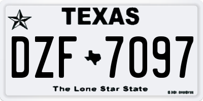 TX license plate DZF7097