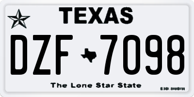 TX license plate DZF7098