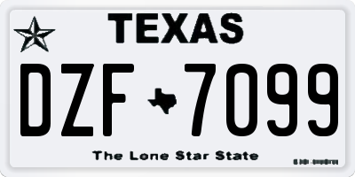 TX license plate DZF7099
