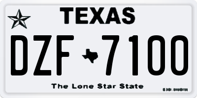 TX license plate DZF7100