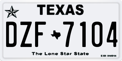 TX license plate DZF7104