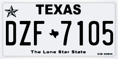 TX license plate DZF7105