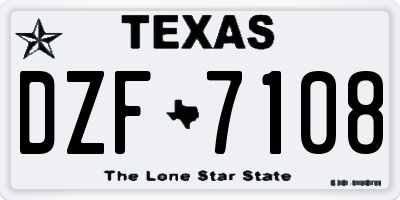 TX license plate DZF7108