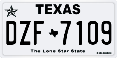 TX license plate DZF7109