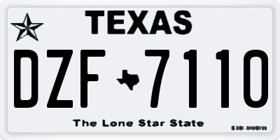 TX license plate DZF7110