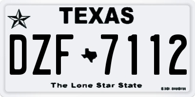 TX license plate DZF7112