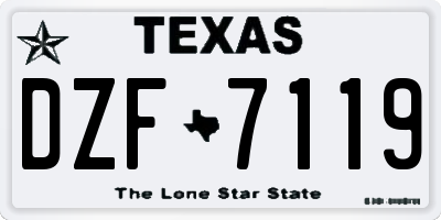 TX license plate DZF7119