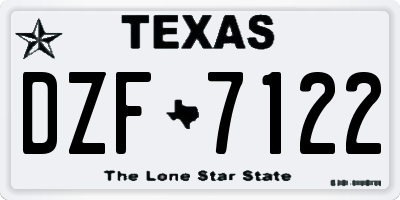 TX license plate DZF7122