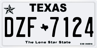 TX license plate DZF7124