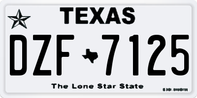 TX license plate DZF7125