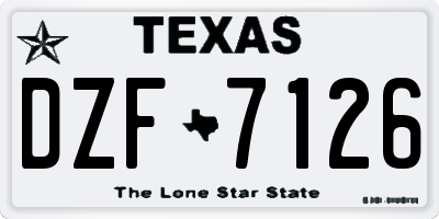 TX license plate DZF7126
