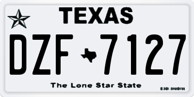 TX license plate DZF7127